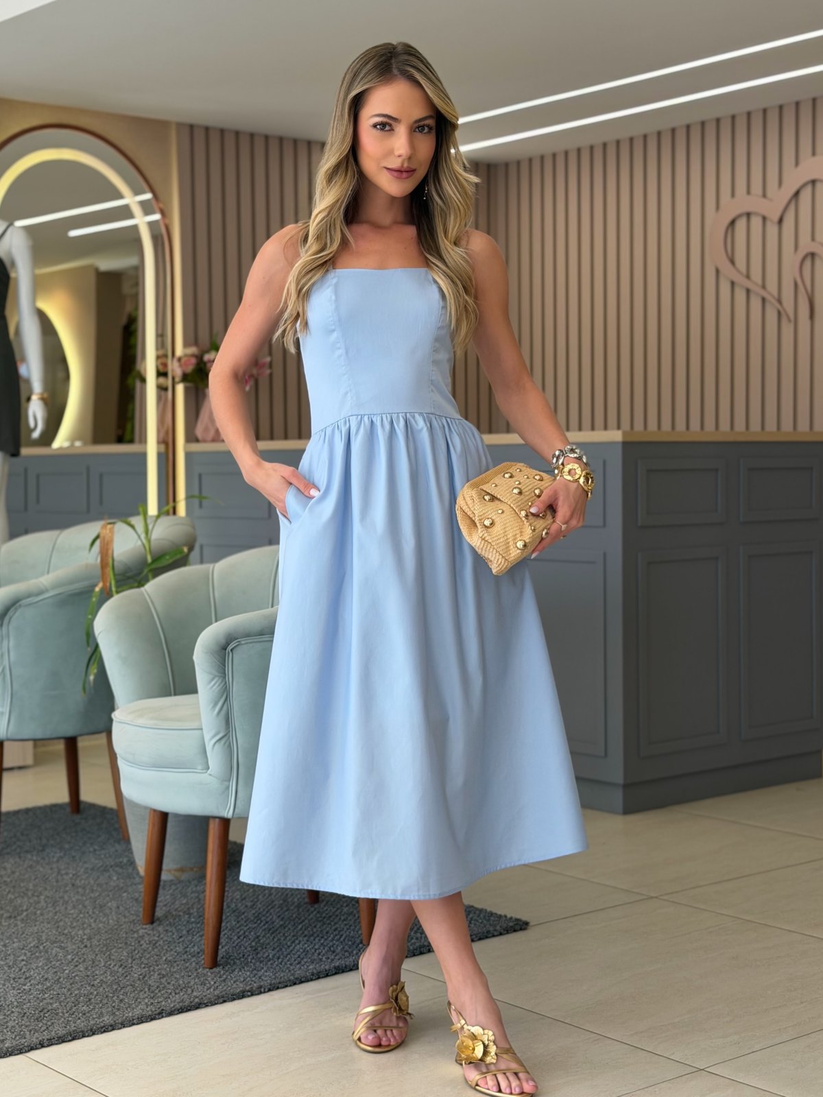 Vestido azul da coleção Bela Eva